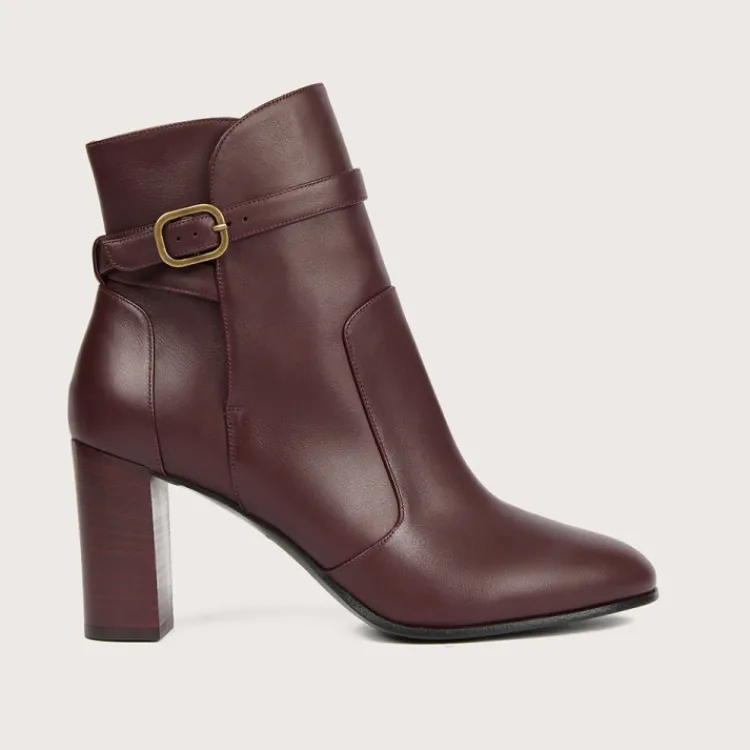 Hot Heschung Bottine Hera KidcalfcolorisAubergine,semelleCuir