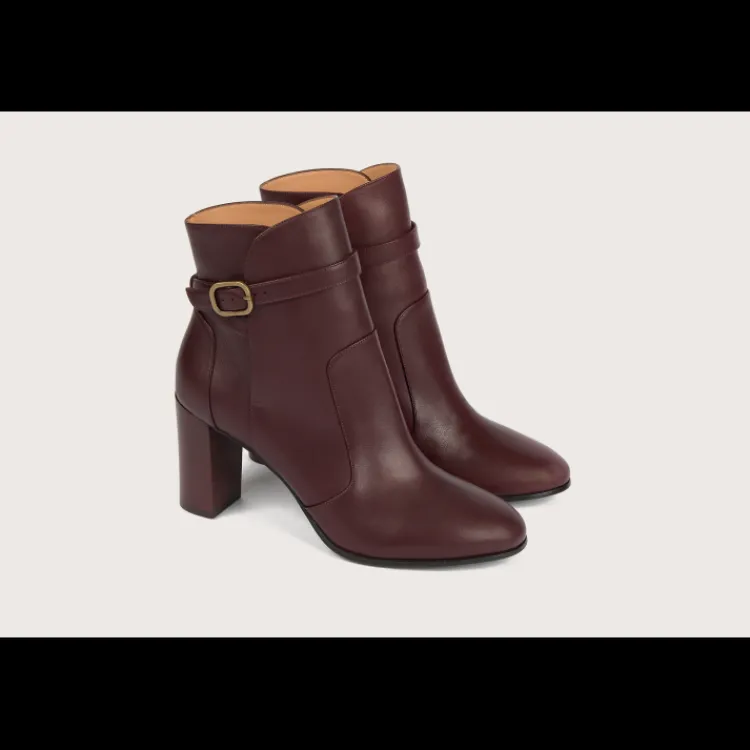 Hot Heschung Bottine Hera KidcalfcolorisAubergine,semelleCuir