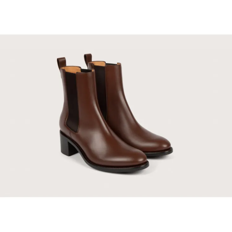 Best Sale Heschung Chelsea Boots Maud KidcalfcolorisChocolat,semelleCuir