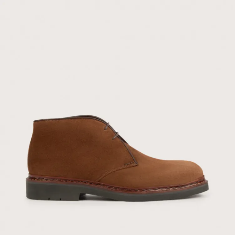 Fashion Heschung Desert Boot Genêt HydrovelourscolorisCigare,semelleHu00e9vu00e9a