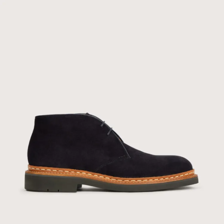 Best Heschung Desert Boot Genêt HydrovelourscolorisNavy,semelleHu00e9vu00e9a