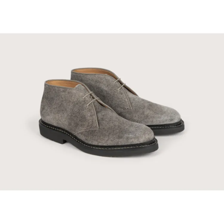 Sale Heschung Desert Boot Genêt Velours/FeutrecolorisGrey,semelleHu00e9vu00e9a