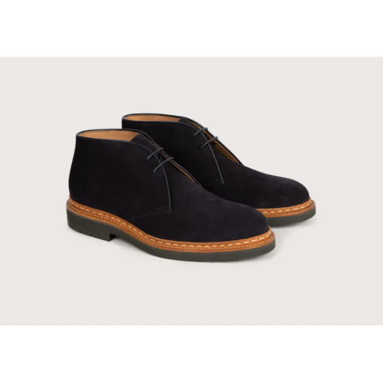 Best Heschung Desert Boot Genêt HydrovelourscolorisNavy,semelleHu00e9vu00e9a