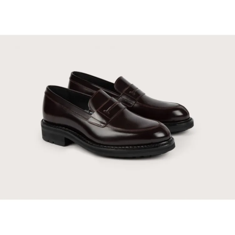 Shop Heschung Mocassin Lilium WindsorcolorisAubergine,semelleCommando